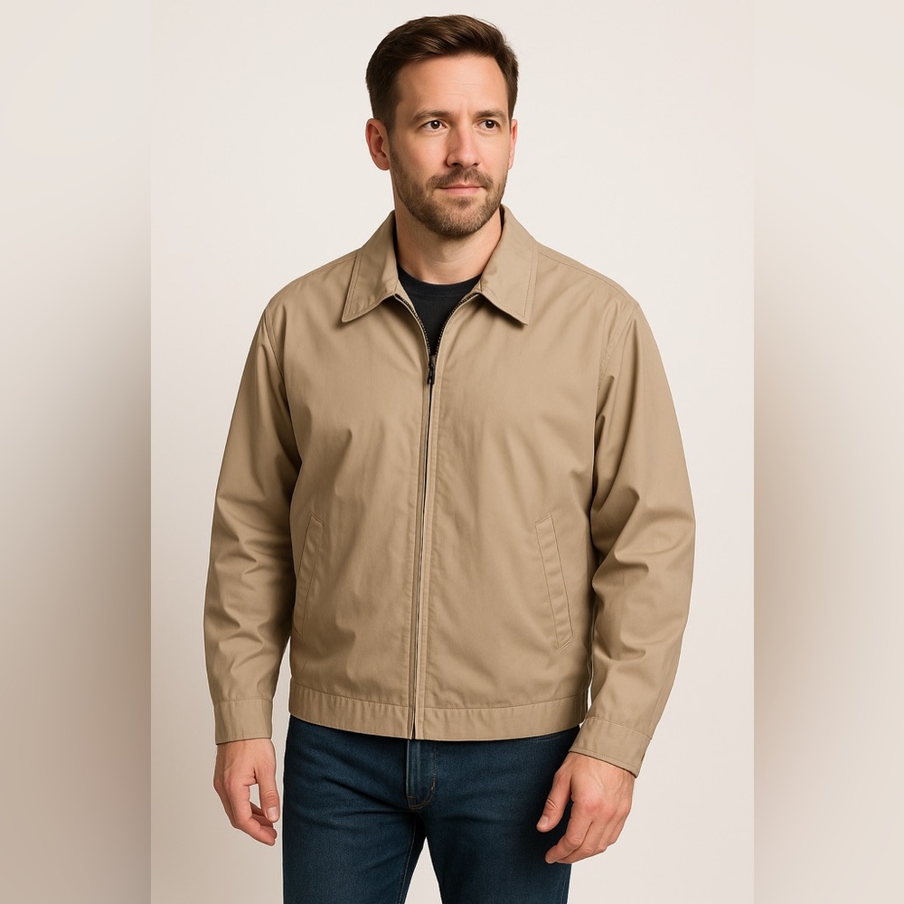London‎ Fog Vintage Calibre Cloth Jacket Men’s 44 Regular Beige Lightweight Zip